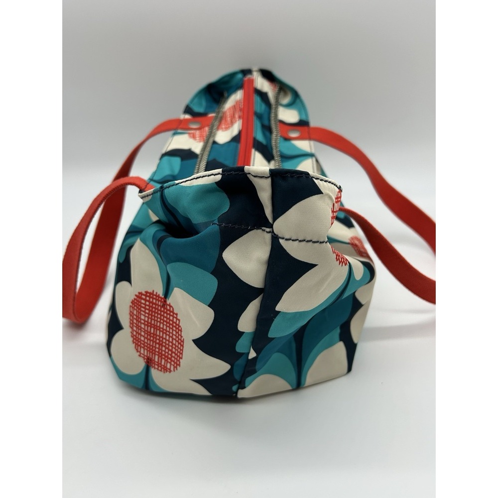 Fossil Keyper Floral Top Zip Shopper‎ Tote Handbag Blue Red Multicolor Purse - Picture 7 of 12